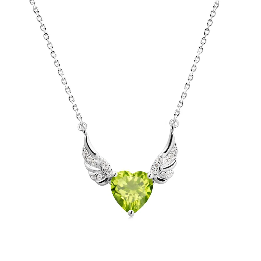 Winged Heart Shaped Peridot Pendant - Image 3