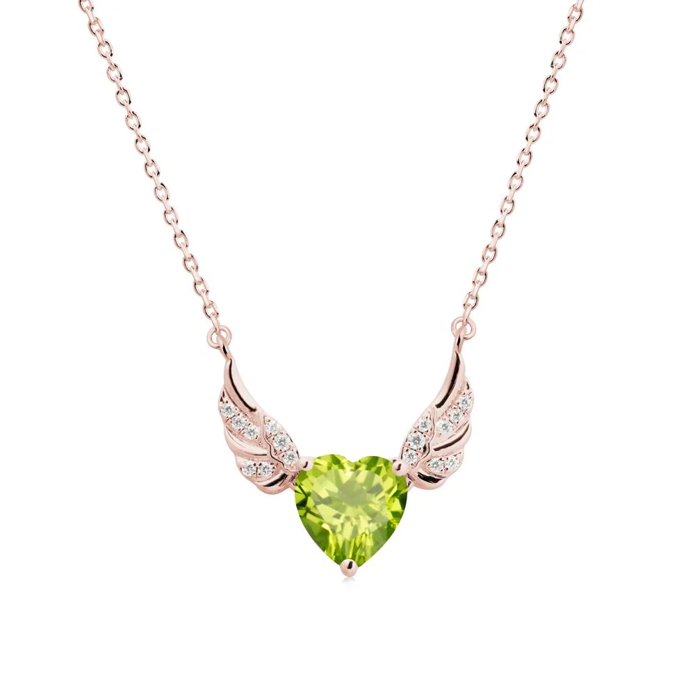 Winged Heart Shaped Peridot Pendant - Image 4