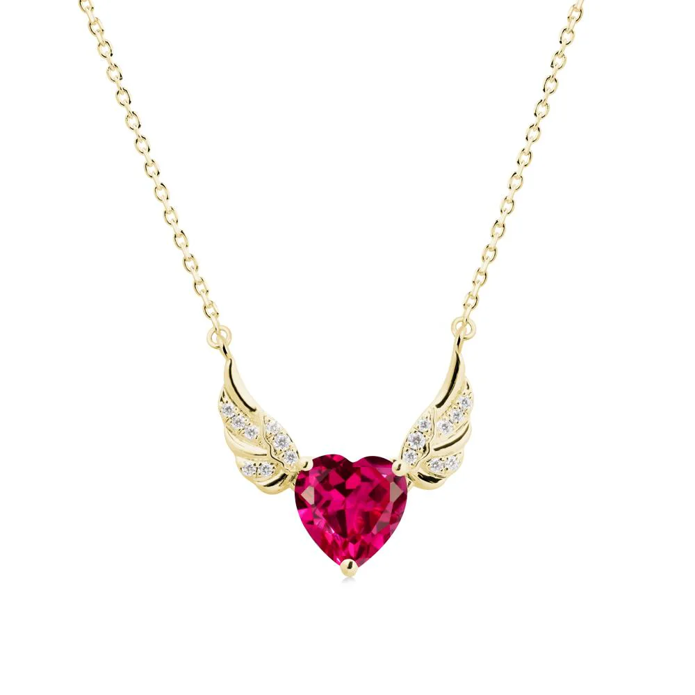 Winged Heart Shaped Ruby Pendant - Image 7