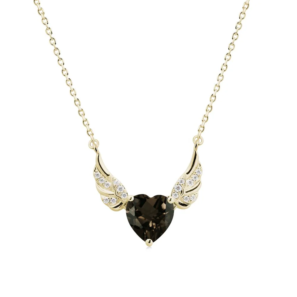 Winged Heart Shaped Smoky Quartz Pendant - Image 4
