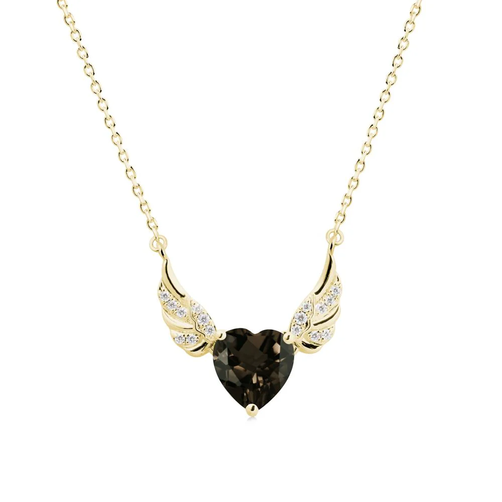 Winged Heart Shaped Smoky Quartz Pendant - Image 7