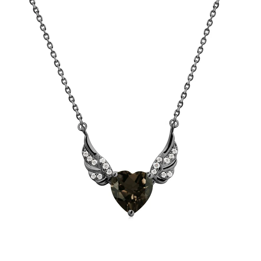 Winged Heart Shaped Smoky Quartz Pendant - Image 8