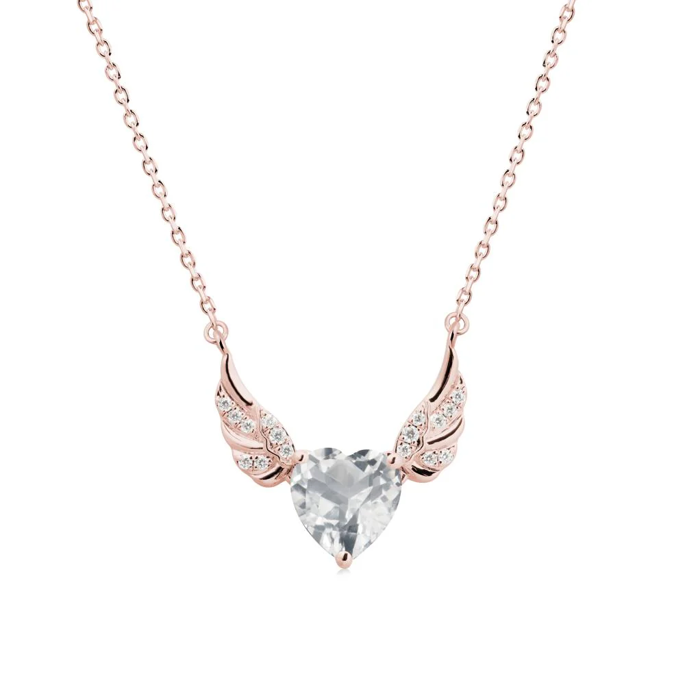 Winged Heart Shaped White Topaz Pendant - Image 5