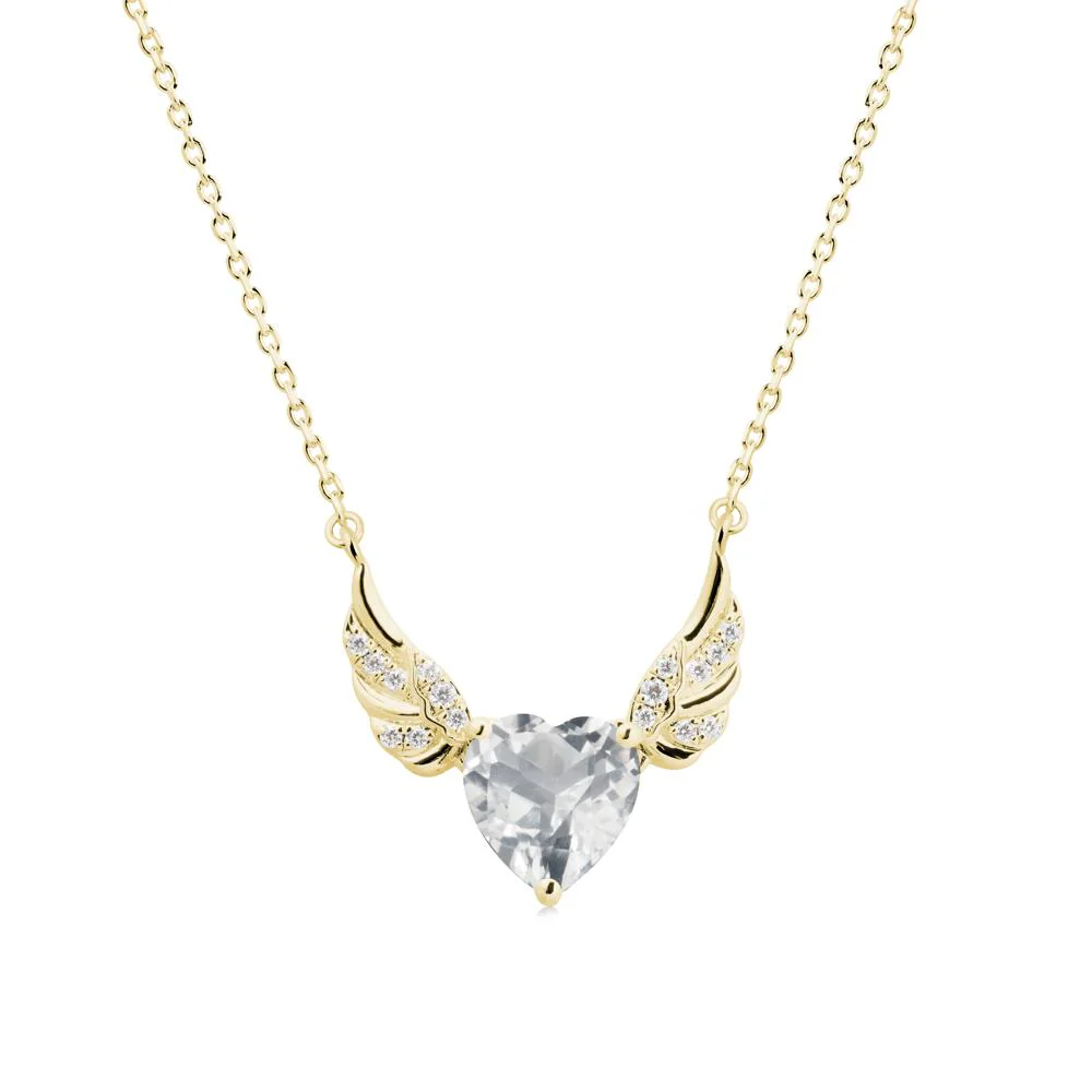 Winged Heart Shaped White Topaz Pendant - Image 7