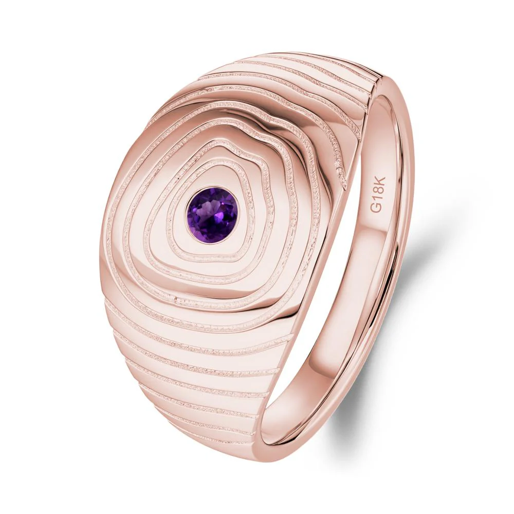 Wood Grain Amethyst Statement Ring - Image 5