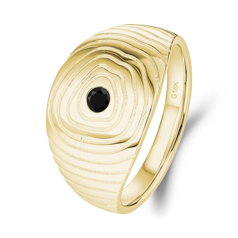 Wood Grain Black Spinel Statement Ring - Image 8