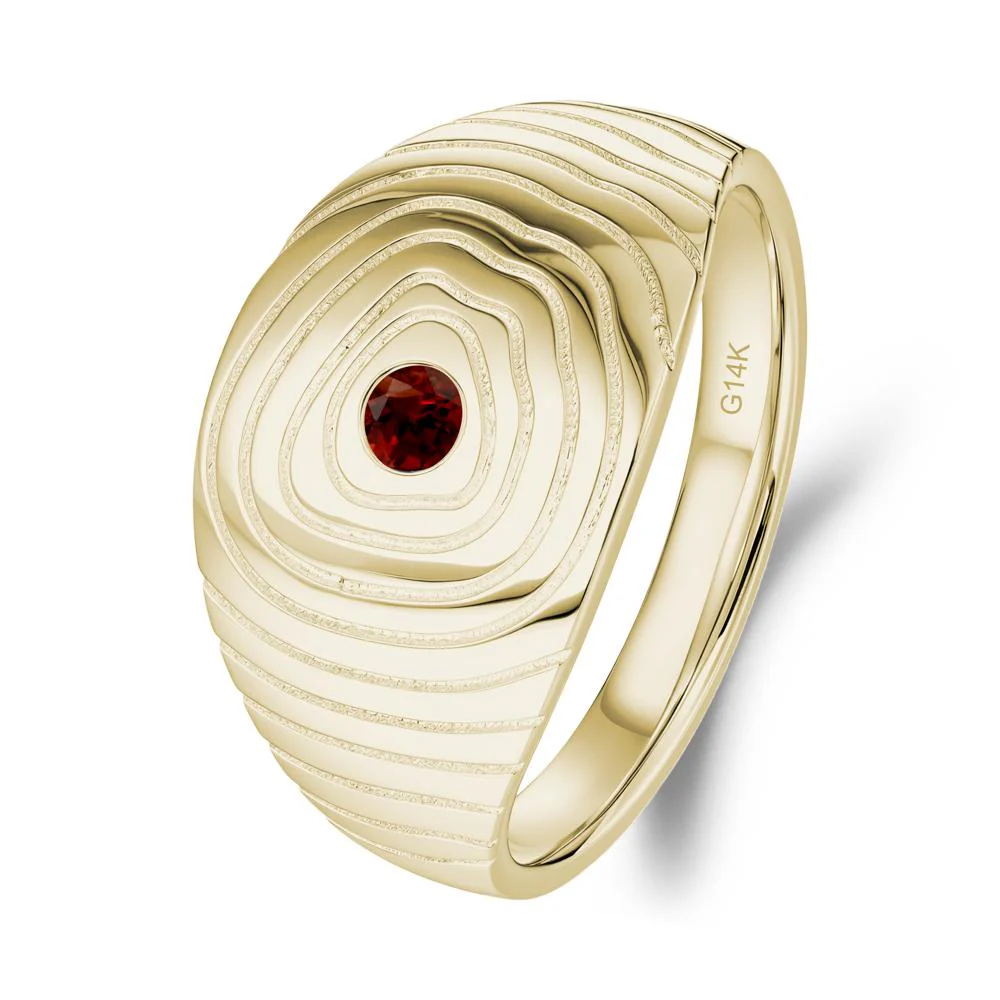 Wood Grain Garnet Statement Ring - Image 6