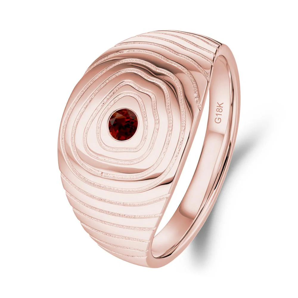 Wood Grain Garnet Statement Ring - Image 8