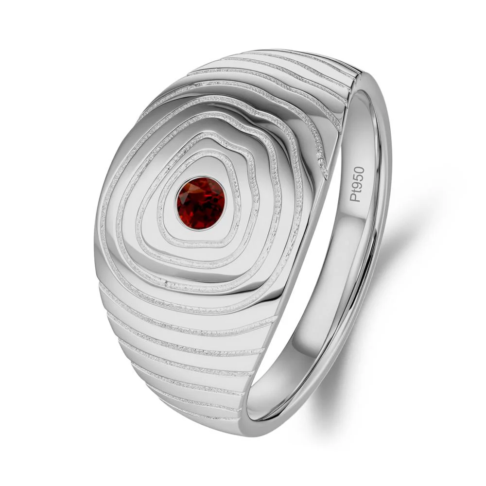 Wood Grain Garnet Statement Ring - Image 9
