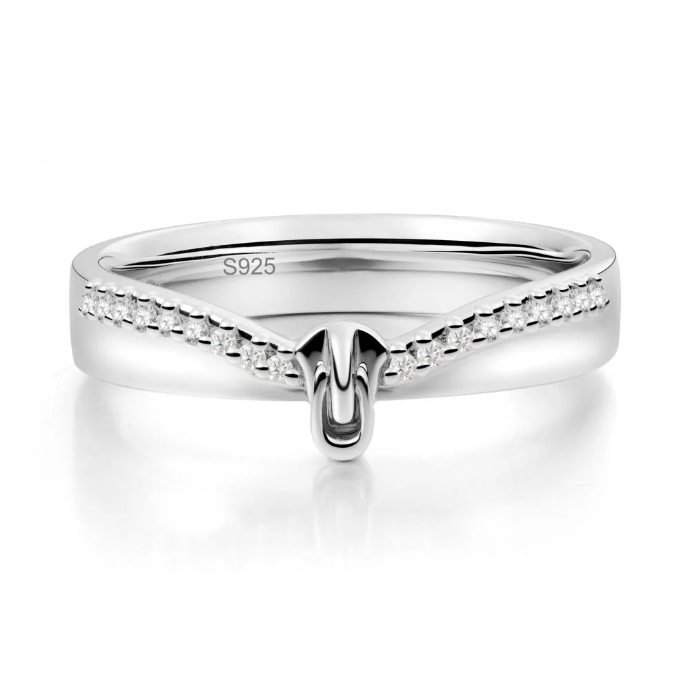 Zipper Inspired Movable Clasp Moissanite Curved Ring
