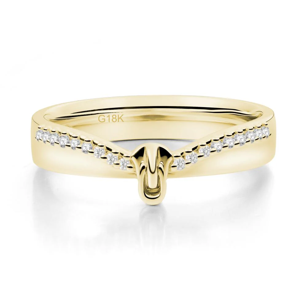 Zipper Inspired Movable Clasp Moissanite Curved Ring - Image 4