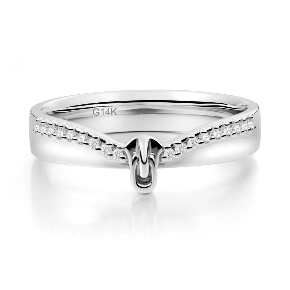 Zipper Inspired Movable Clasp Moissanite Curved Ring - Image 5