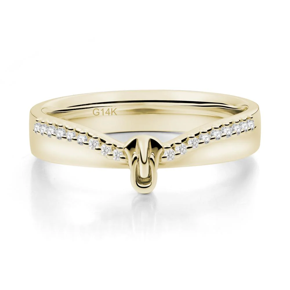 Zipper Inspired Movable Clasp Moissanite Curved Ring - Image 7