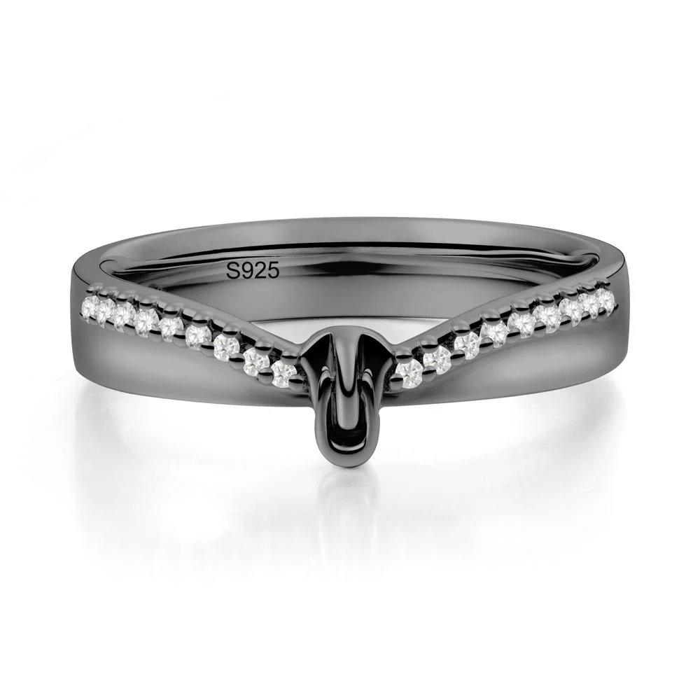 Zipper Inspired Movable Clasp Moissanite Curved Ring - Image 8