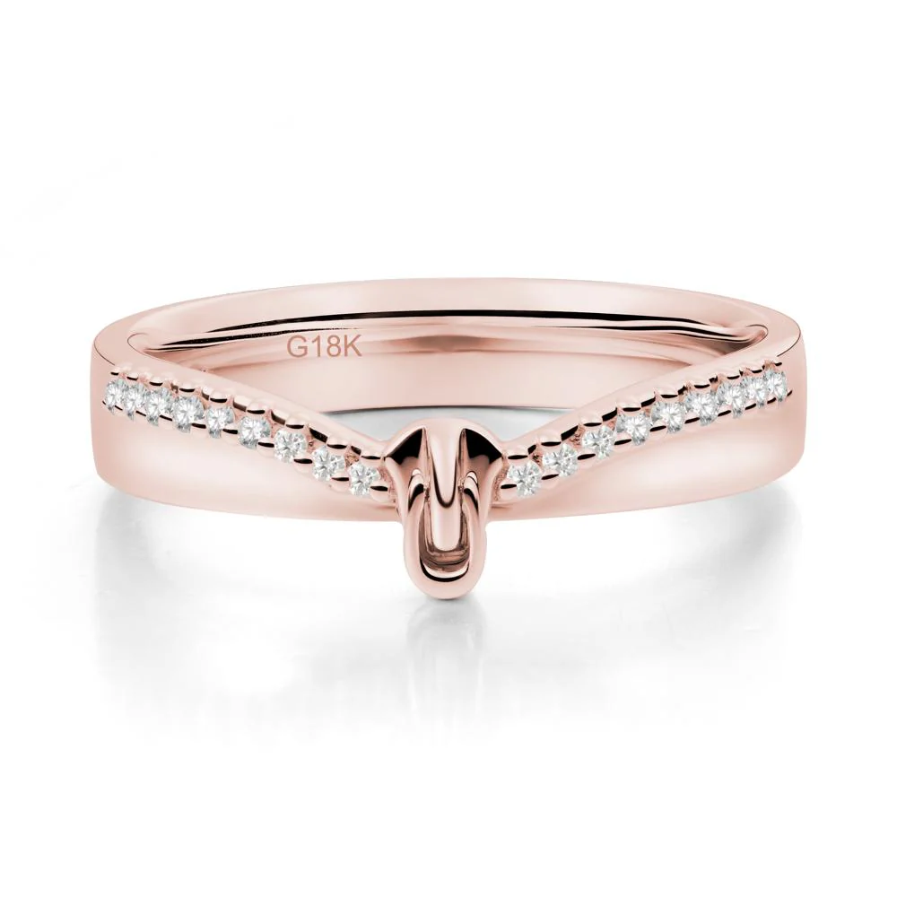 Zipper Inspired Movable Clasp Moissanite Curved Ring - Image 9
