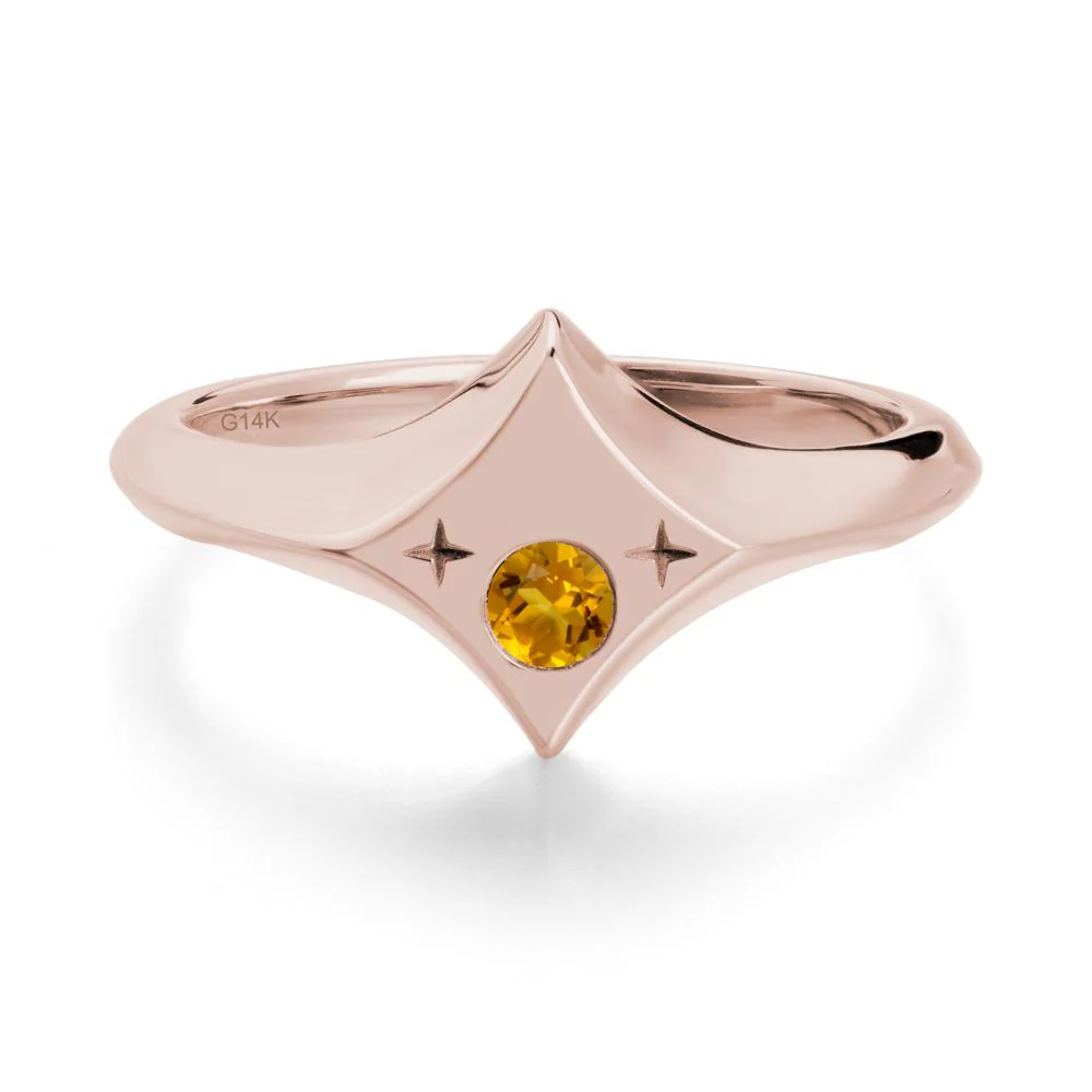 Zodiac Signet Citrine Ring - Image 2